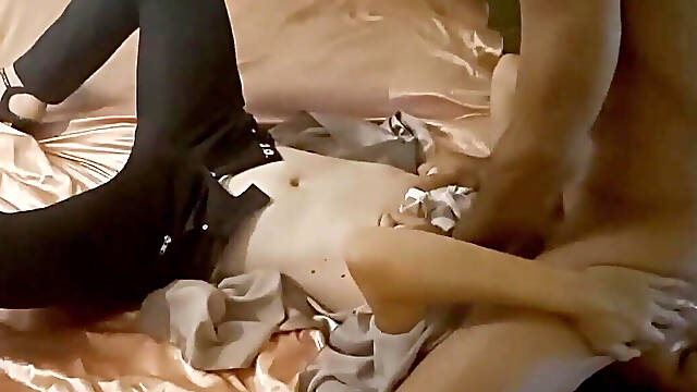 1491 (01) - Blonde Amateur, Black Corset, Satin Panties, Black Leather Pants, White MILF, Doggystyle, POV, Deepthroat