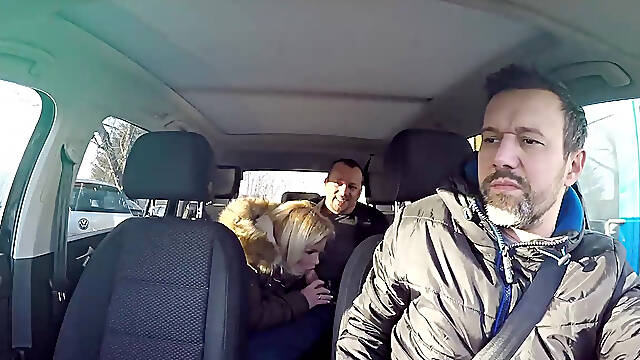 Tattooed Blonde Wife Wild Outdoor Car Fuck