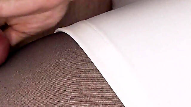 Black Stockings Footjob Ejaculation From Female Boss