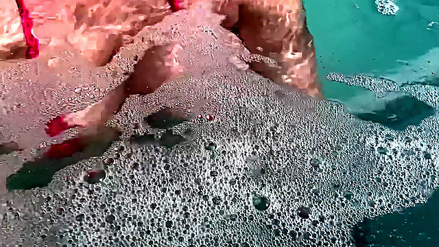 Artemisia Love Sexy and Horny Underwater Showing Her Big Tits in a Super Micro Bikini and You Can See Her Aureolas…