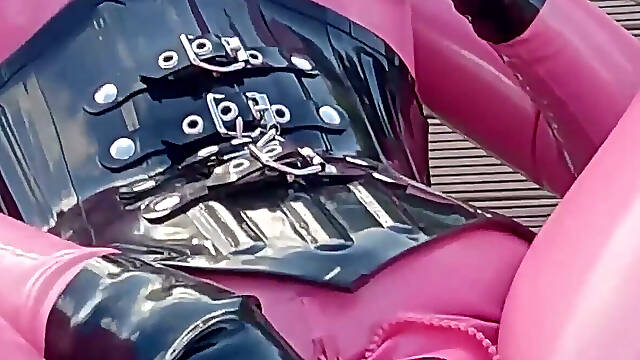 Cristal Kinky Pink Rubber Doll Getting Fucked Outdoors POV
