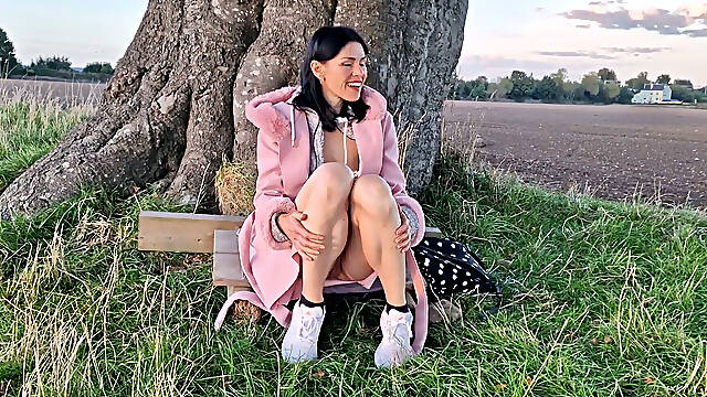 Outdoors Naked with Wide Open Legs