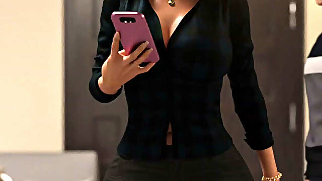 Being a Wife (v1.220p) - P9 - the Cheating Wife Cuckolds Her Husband While on a Phone Call and Gets Caught by Her Stepson