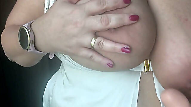 Breast Massage with a Dildo